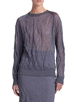 Terry Semi-Sheer Crinkle Sweater