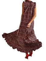 Ruffled Silk High-Low Dress