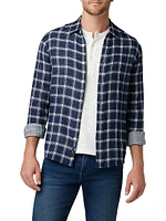 Oliver Plaid Cotton-Linen Shirt