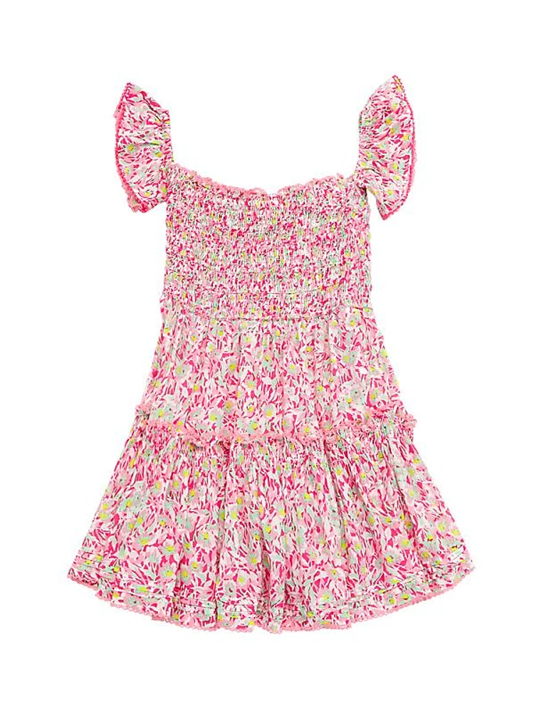 Little Girl's & Girl's Smocked Floral Minidress