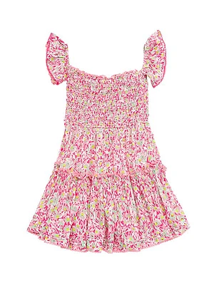 Little Girl's & Girl's Smocked Floral Minidress