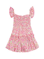 Little Girl's & Girl's Smocked Floral Minidress