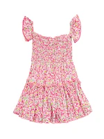 Little Girl's & Smocked Floral Minidress