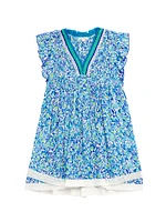 Little Girl's & Sasha Floral V-Neck Dress