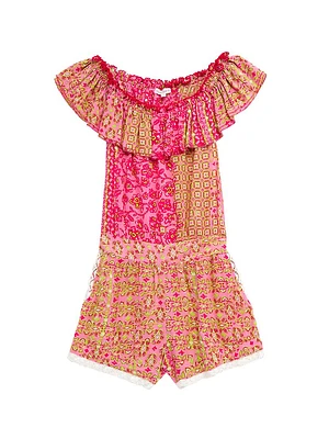 Little Girl's & Bella Off-The-Shoulder Romper