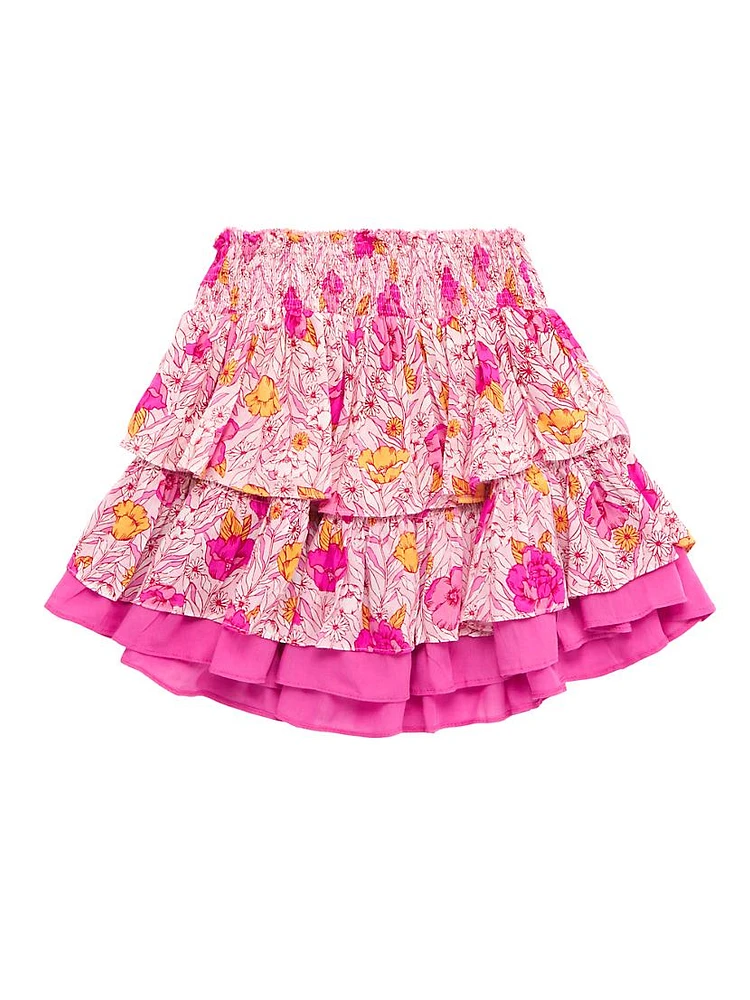 Little Girl's & Ariane Floral Tiered Skirt