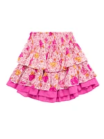 Little Girl's & Ariane Floral Tiered Skirt