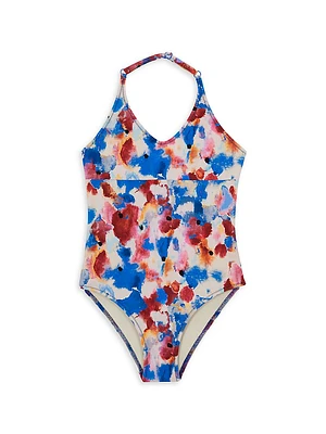 Little Girl's & Flowers The Sky One-Piece Swimsuit