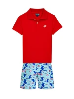 Little Boy's & Circus Print Swim Trunks