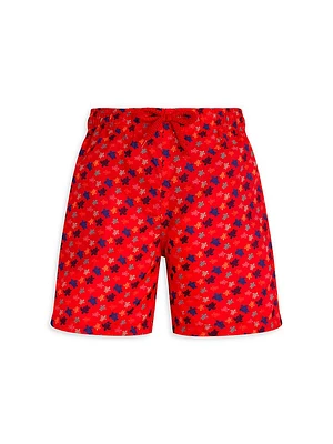 Little Boy's & Micro Ronde Des Tortues Rainbow Swim Trunks