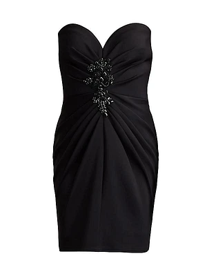 Embellished Strapless Sheath Cocktail Dress