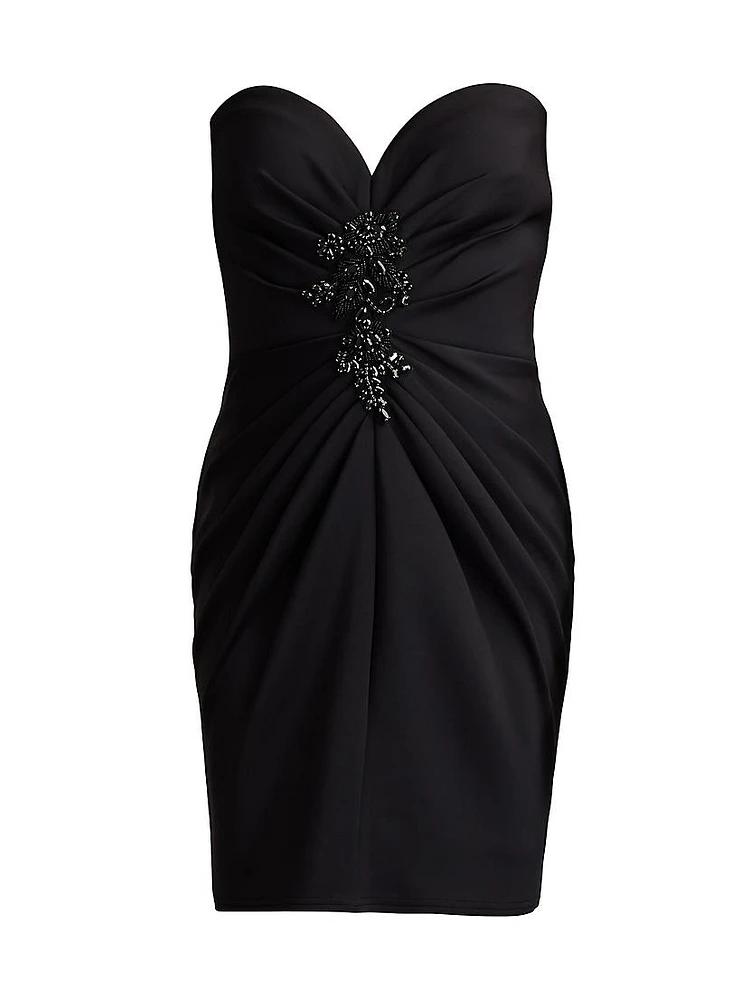 Embellished Strapless Sheath Cocktail Dress