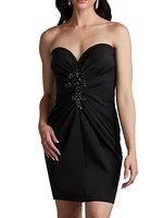 Embellished Strapless Sheath Cocktail Dress