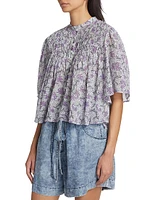 Destiny Reef Pintuck Crop Blouse