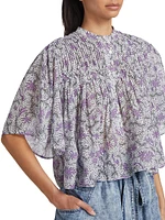 Destiny Reef Pintuck Crop Blouse