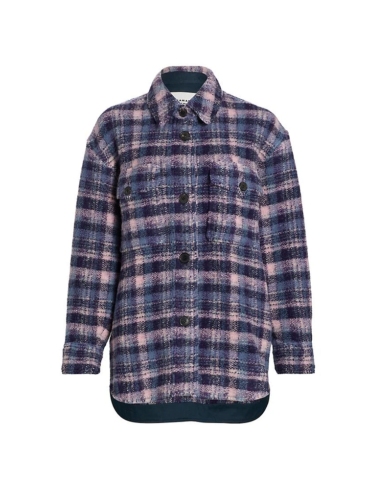 Harveli Wool-Blend Plaid Shacket