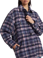 Harveli Wool-Blend Plaid Shacket