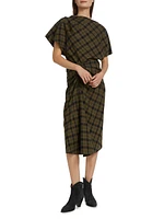 Tijuana Checked Cotton Midi-Skirt