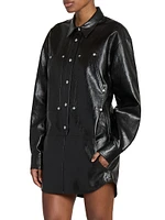 Ayali Faux-Leather Shirtdress