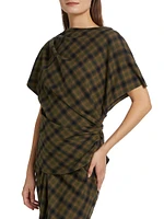 Tilda Checked Cotton T-Shirt