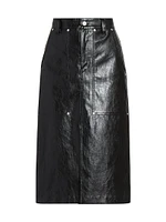 Angele Faux-Leather Midi-Skirt