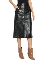 Angele Faux-Leather Midi-Skirt