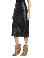 Angele Faux-Leather Midi-Skirt