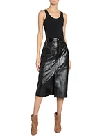 Angele Faux-Leather Midi-Skirt