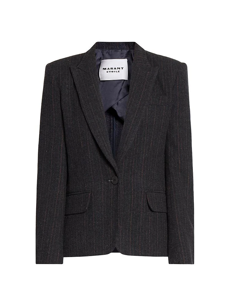 Louison Pinstripe Wool-Blend Blazer