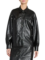 Abelia Faux Leather Shacket