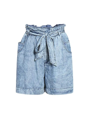 Pierine Chambray Belted Shorts