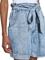 Pierine Chambray Belted Shorts