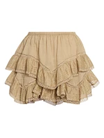 Gisele Cotton Ruffle Miniskirt