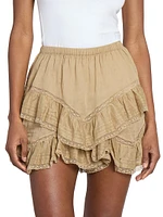 Gisele Cotton Ruffle Miniskirt