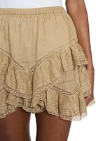 Gisele Cotton Ruffle Miniskirt