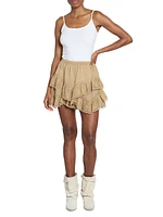 Gisele Cotton Ruffle Miniskirt