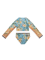 Little Girl's & Returning To The Roots Caramel Jardim Cropped Rashguard Bikini