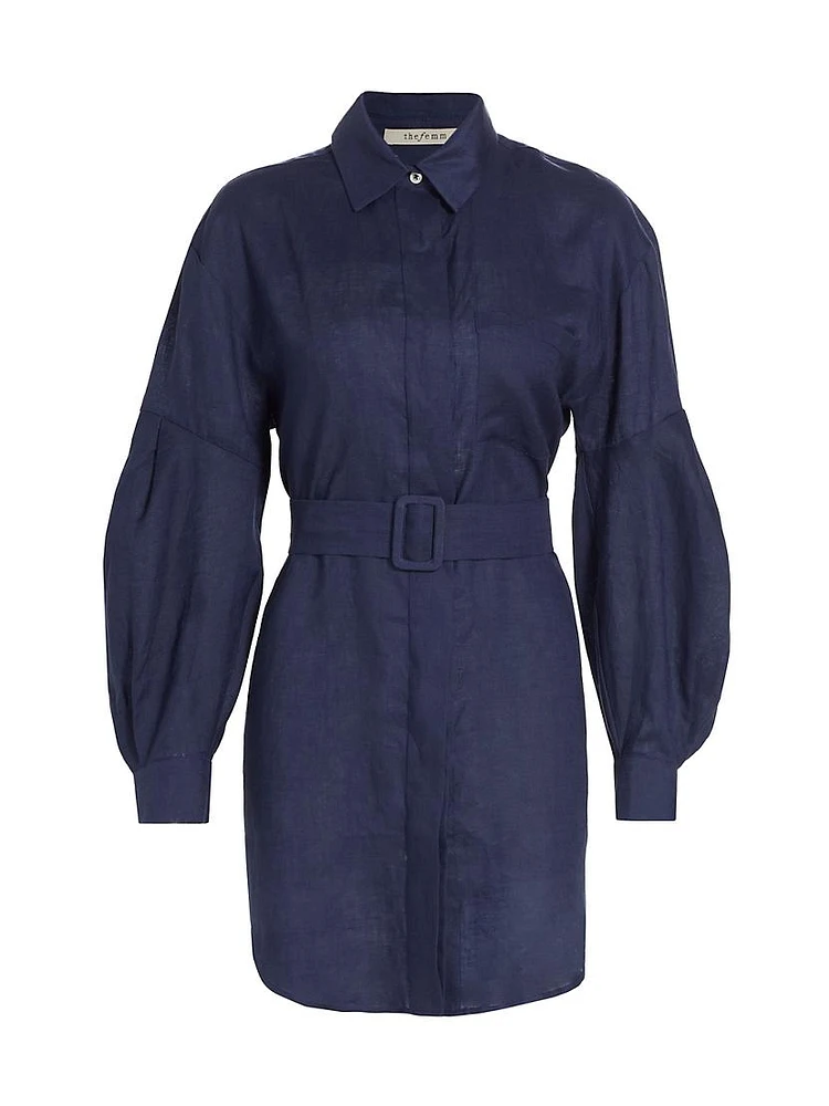 Louisa Linen Belted Shirtdress