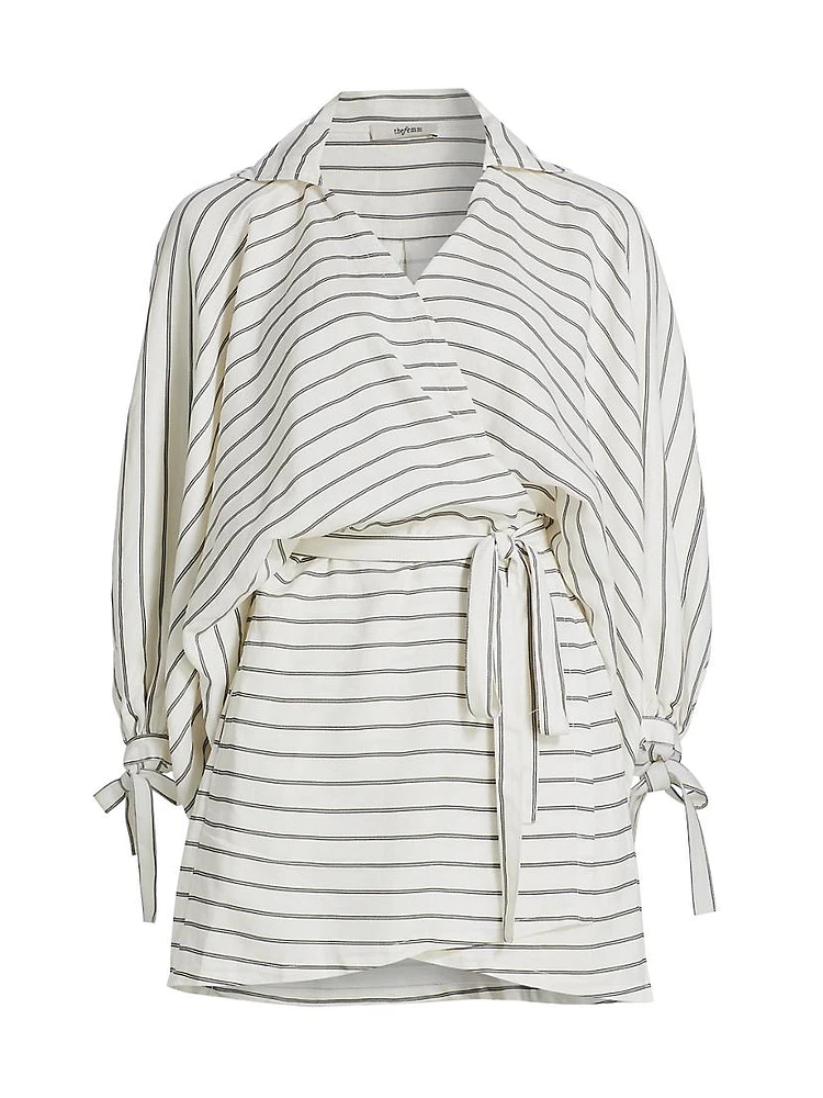 Ria Striped Wrap Dress