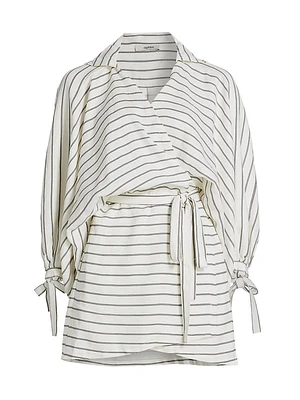 Ria Striped Wrap Dress