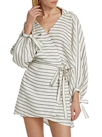 Ria Striped Wrap Dress