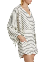 Ria Striped Wrap Dress