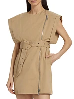 Isabel Belted Cotton-Blend Minidress