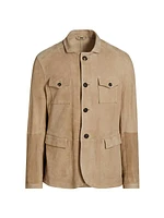 Suede Button-Front Jacket