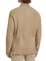 Suede Button-Front Jacket