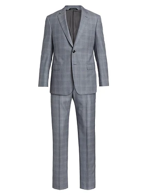 Plaid Wool Single-Breasted Suit