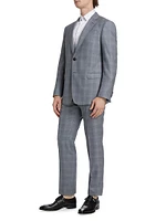 Plaid Wool Single-Breasted Suit