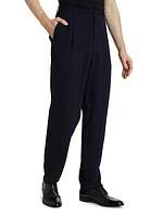 Pinstriped Flat-Front Trousers