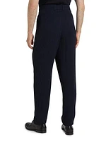 Pinstriped Flat-Front Trousers