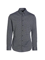 Jacquard Cotton-Blend Button-Front Shirt